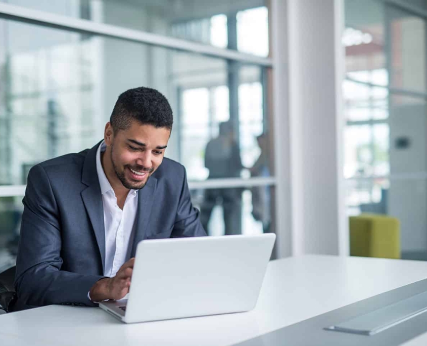 man at computer