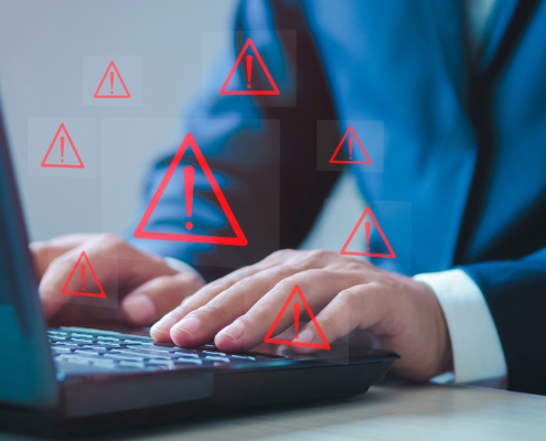System hacked alert after cyber attack on computer network
